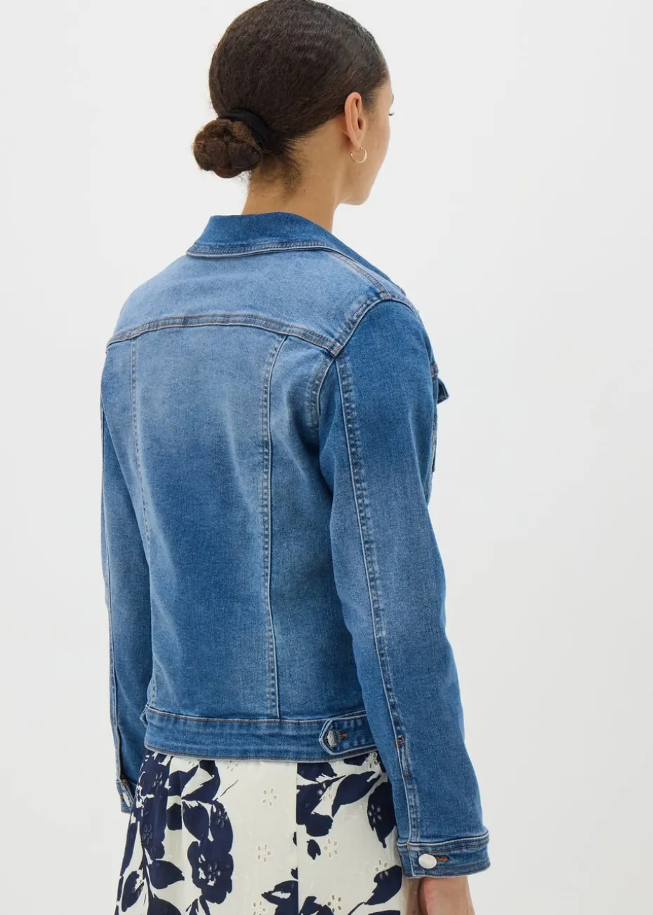 Blue Mid Wash Stretch Denim Jacket
