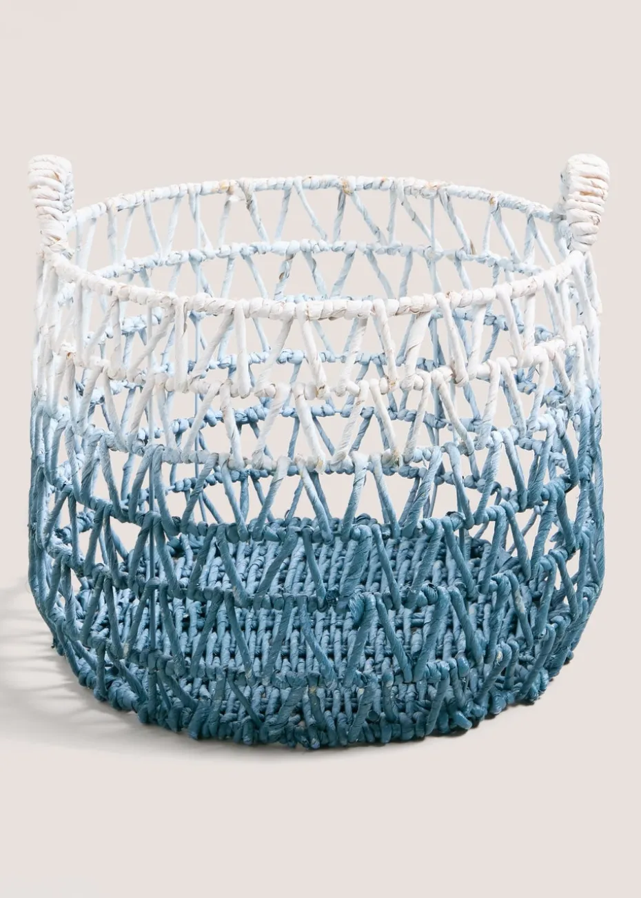 Blue Open Weave Storage Basket