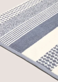Blue Patterned Chevron Towels