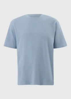 Blue Plain Slub T-Shirt