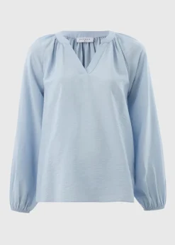 Blue Popover Blouse