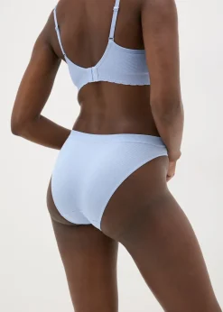 Blue Seamless High Leg Knickers