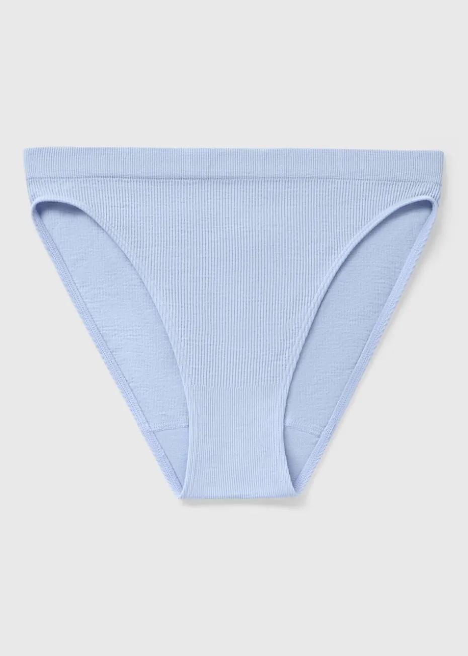 Blue Seamless High Leg Knickers