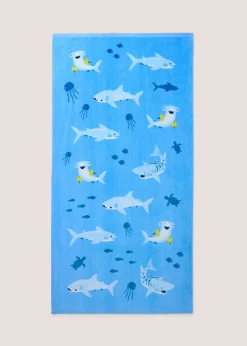 Blue Shark Kids Beach Towel