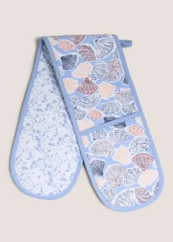 Blue Shell Print Oven Gloves
