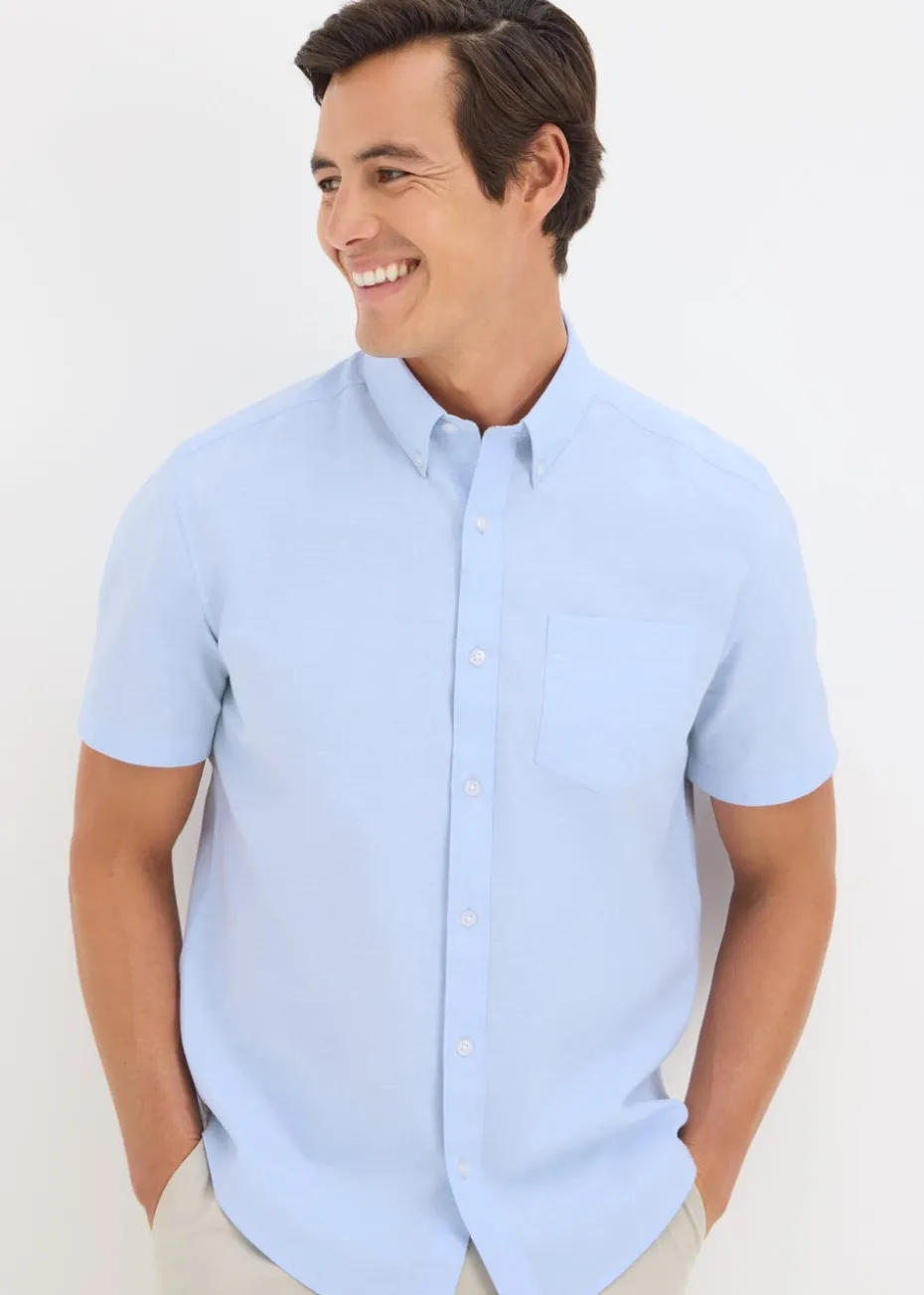 Blue Short Sleeve Oxford Shirt