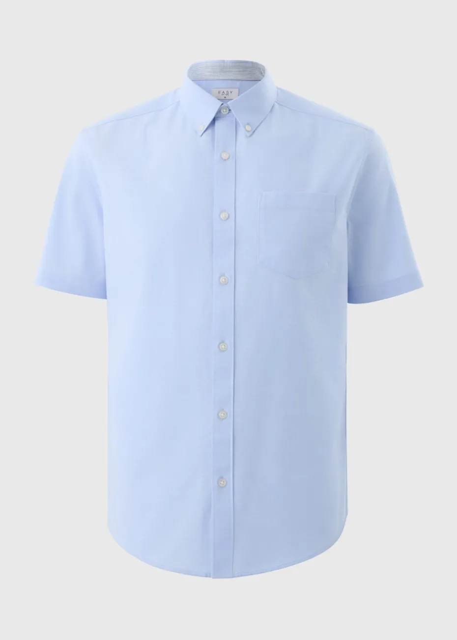 Blue Short Sleeve Oxford Shirt