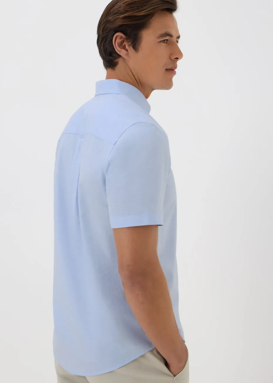 Blue Short Sleeve Oxford Shirt