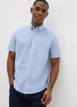 Blue Short Sleeve Oxford Shirt
