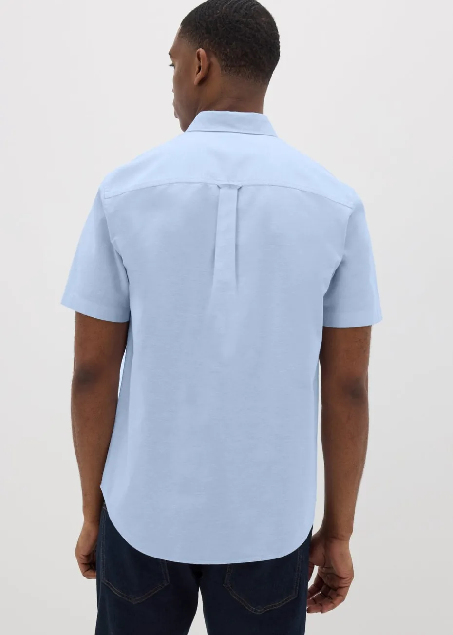 Blue Short Sleeve Oxford Shirt