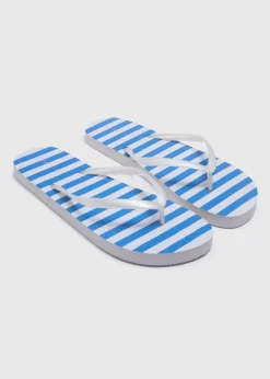 Blue Stripe Flip Flops