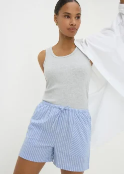 Blue Stripe Tie Waist Boxer Shorts