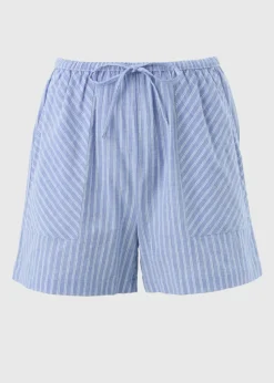 Blue Stripe Tie Waist Boxer Shorts