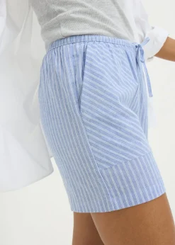 Blue Stripe Tie Waist Boxer Shorts