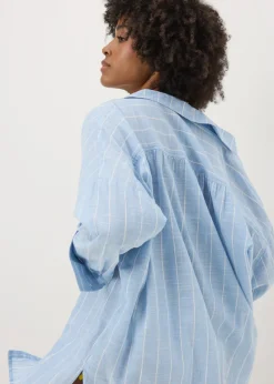 Blue Striped Beach Shirt