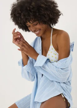 Blue Striped Beach Shirt