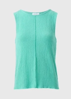 Blue Textured Seam Vest Top