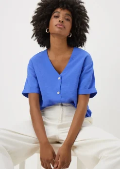 Blue V Neck Airflow Shirt