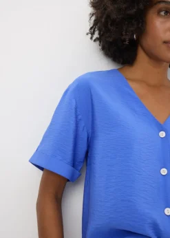 Blue V Neck Airflow Shirt