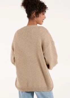 Blue Vanilla Beige Daisy Large Flower Cardigan