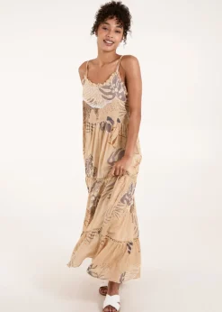 Blue Vanilla Beige Elephant Dress Cami Dress