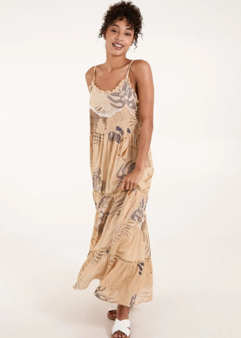 Blue Vanilla Beige Elephant Dress Cami Dress