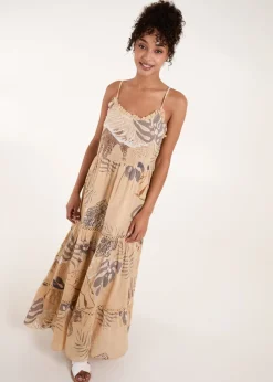 Blue Vanilla Beige Elephant Dress Cami Dress