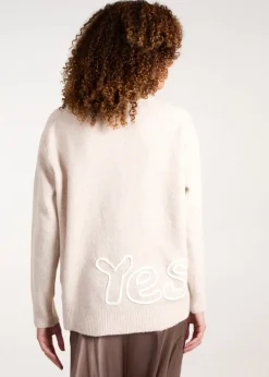 Blue Vanilla Beige Oui Embroidery Jumper