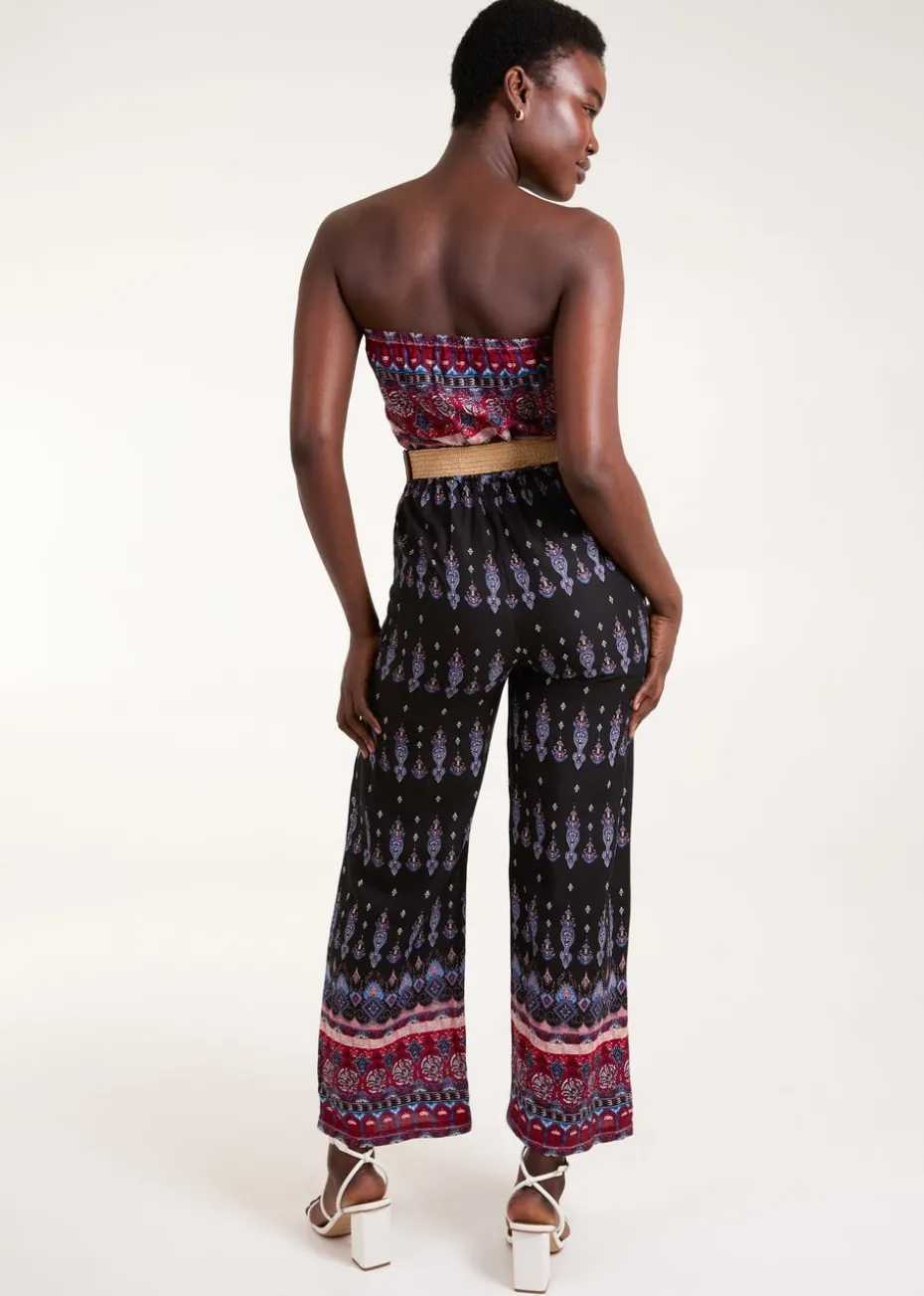 Blue Vanilla Black Belted Bandeau Jumpsuit