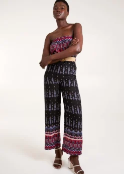 Blue Vanilla Black Belted Bandeau Jumpsuit