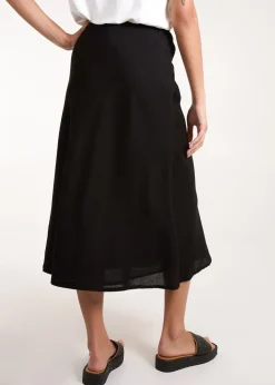 Blue Vanilla Black Bias Cut Midi Skirt