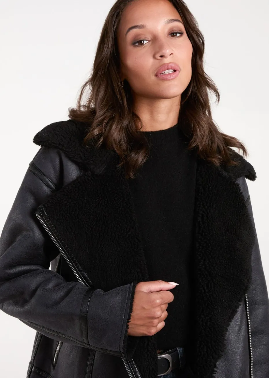 Blue Vanilla Black Classic Aviator Jacket