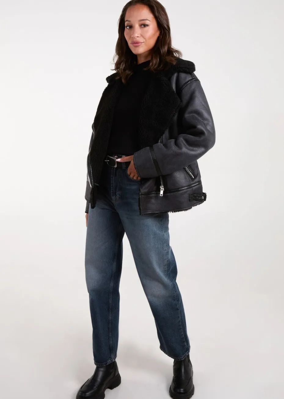 Blue Vanilla Black Classic Aviator Jacket