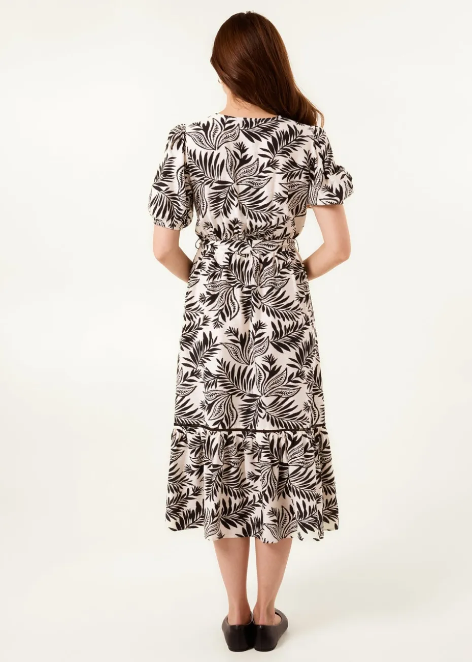 Blue Vanilla Black Coconut Button Front Midi Shirt Dress