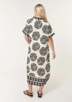 Blue Vanilla Black Collar Midi Tunic