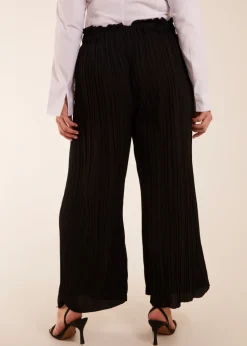Blue Vanilla Black Curve Wide Leg Pleated Trousers