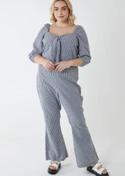 Blue Vanilla Black Curve Gingham Jumpsuit