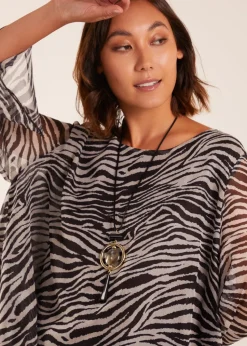 Blue Vanilla Black Pattern 2 In 1 Woven Top