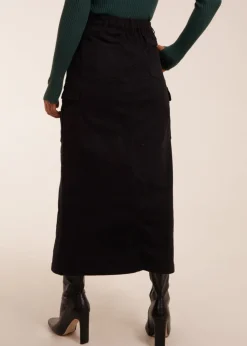 Blue Vanilla Black Pocket Midi Skirt