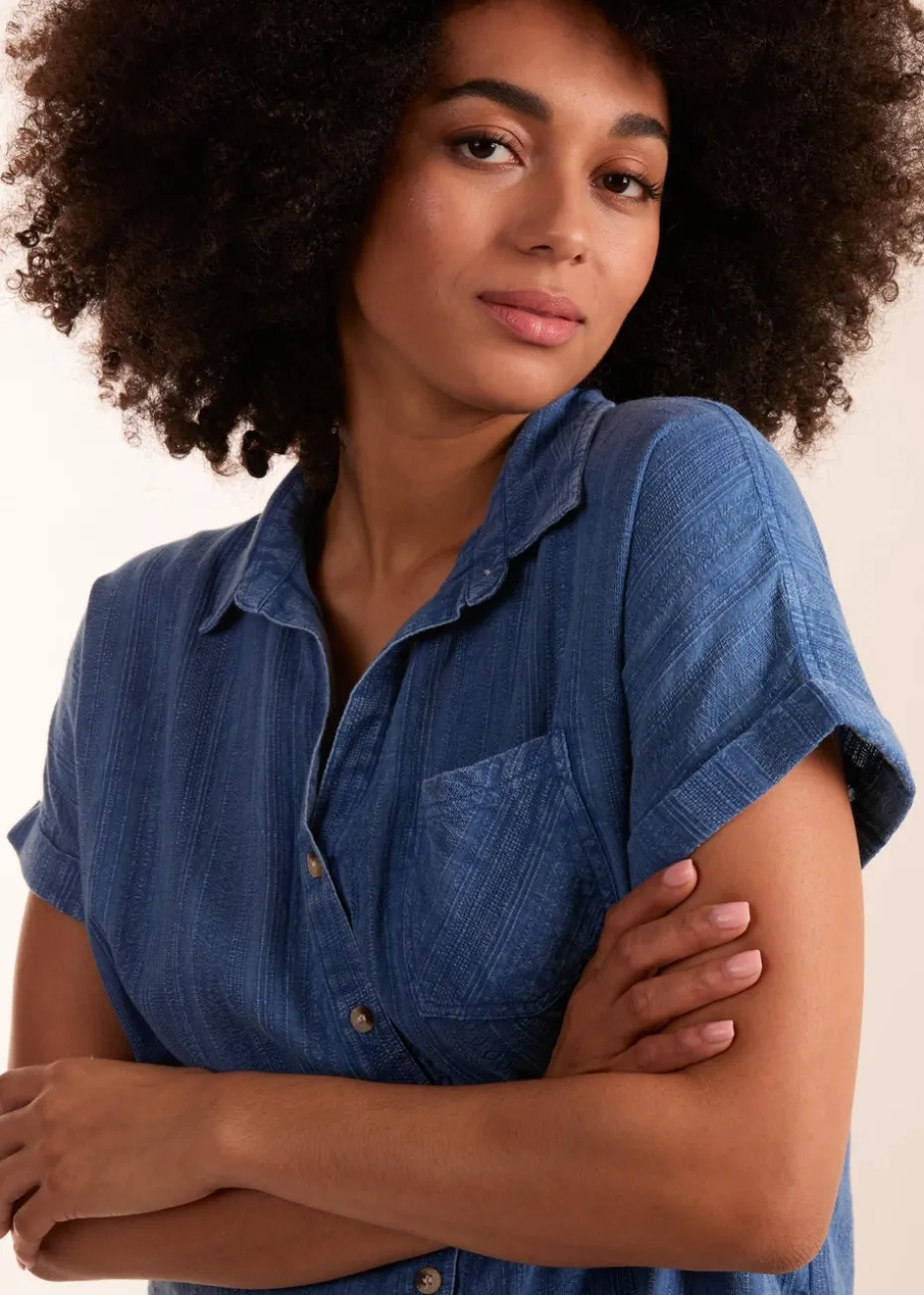 Blue Vanilla Blue Button Front Shirt
