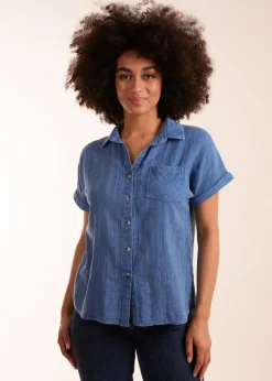 Blue Vanilla Blue Button Front Shirt
