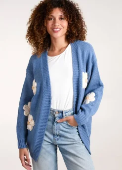 Blue Vanilla Blue Daisy Large Flower Cardigan