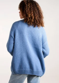 Blue Vanilla Blue Daisy Large Flower Cardigan