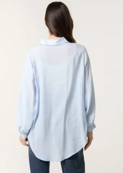 Blue Vanilla Blue Diamante Detailed Classic Shirt