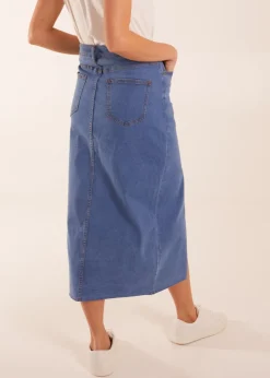 Blue Vanilla Blue High Rise Denim Maxi Skirt