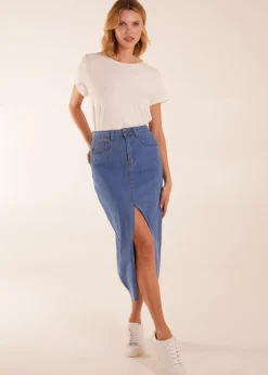 Blue Vanilla Blue High Rise Denim Maxi Skirt