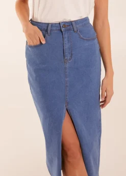 Blue Vanilla Blue High Rise Denim Maxi Skirt