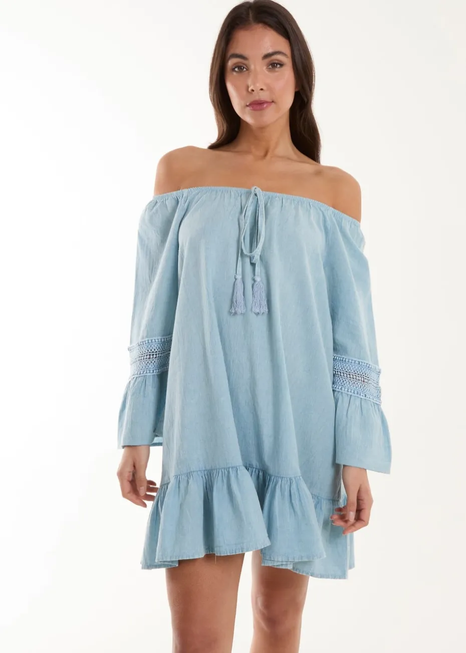 Blue Vanilla Blue Lace Trim Tunic Dress
