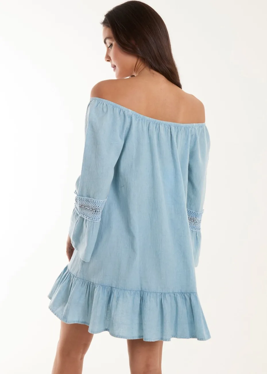 Blue Vanilla Blue Lace Trim Tunic Dress