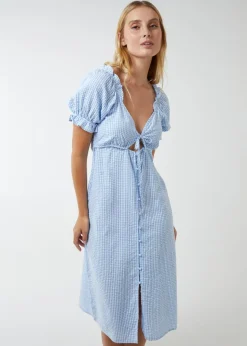 Blue Vanilla Blue Milkmaid Cut Out Midi Dress